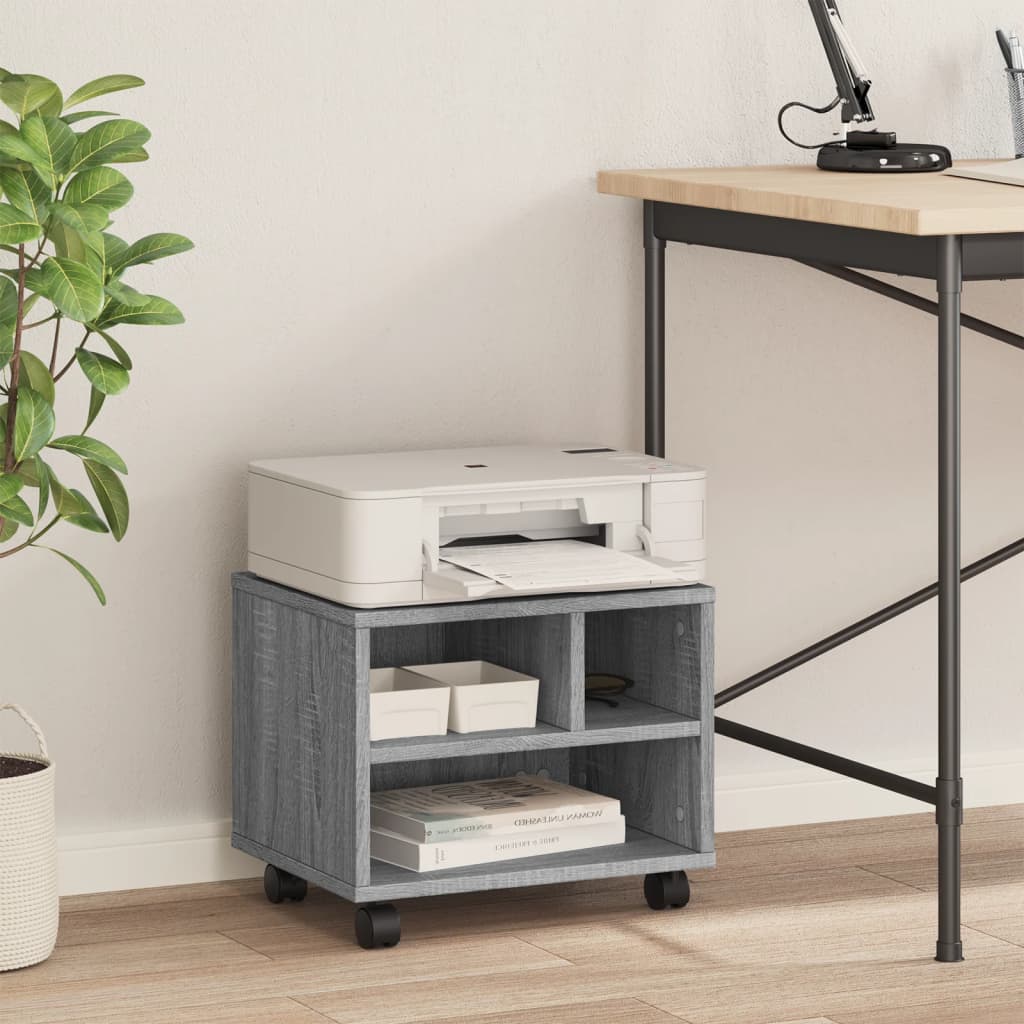 Printer Stand with Wheels Grey Sonoma 41x32x34,5 cm