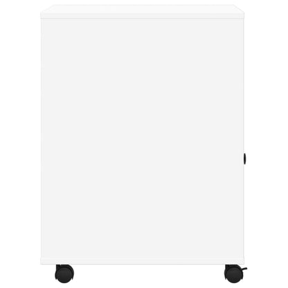 Printer Stand with Wheels White 60x50x67 cm