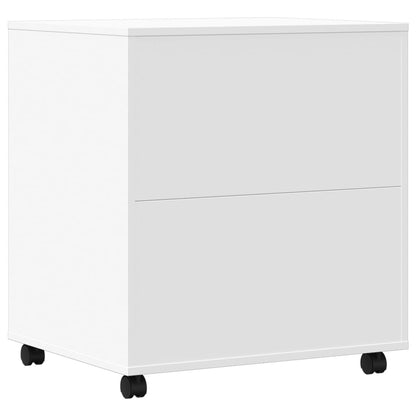 Printer Stand with Wheels White 60x50x67 cm