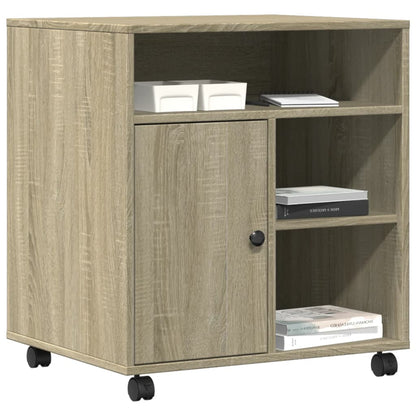Printer Stand with Wheels Sonoma Oak 60x50x67 cm