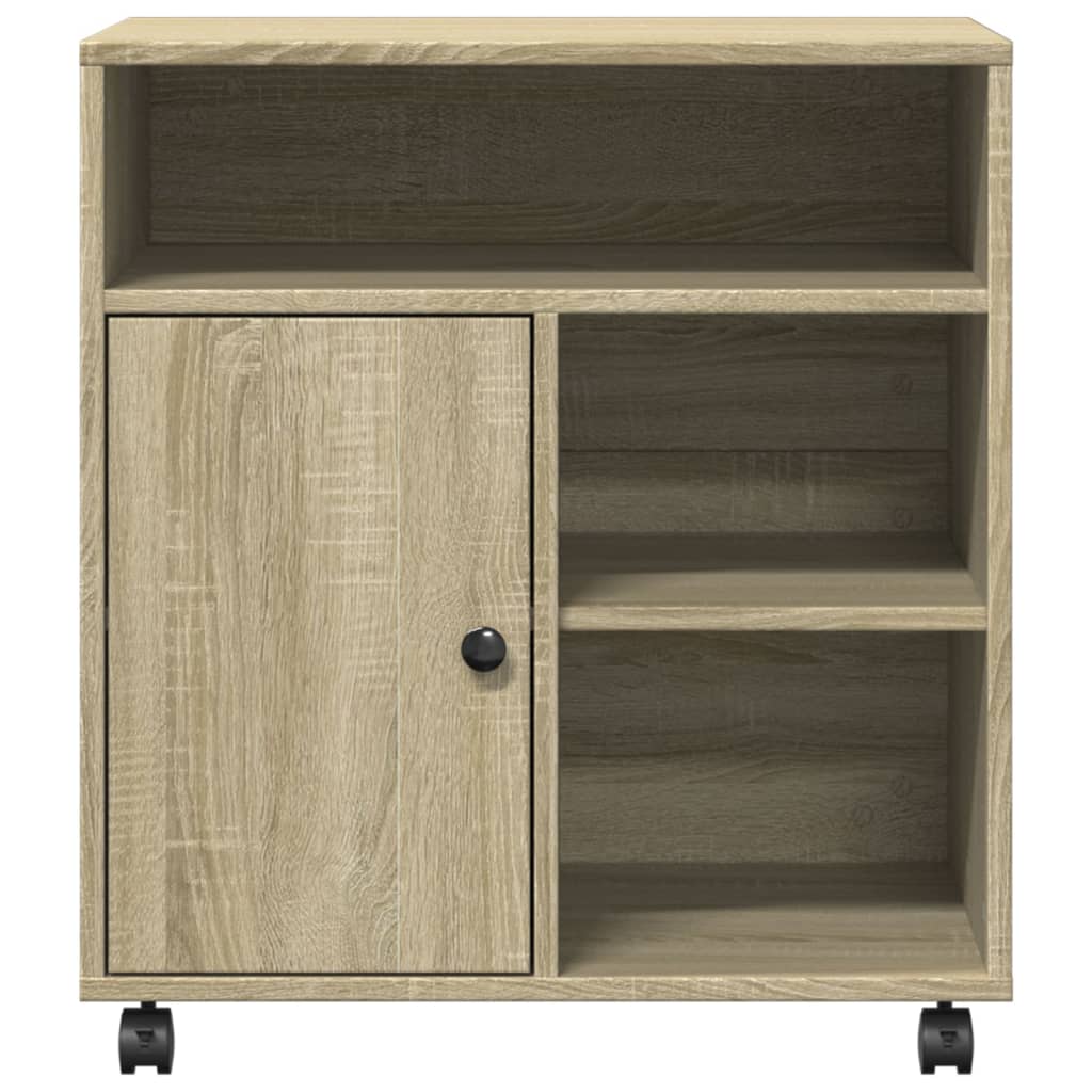 Printer Stand with Wheels Sonoma Oak 60x50x67 cm