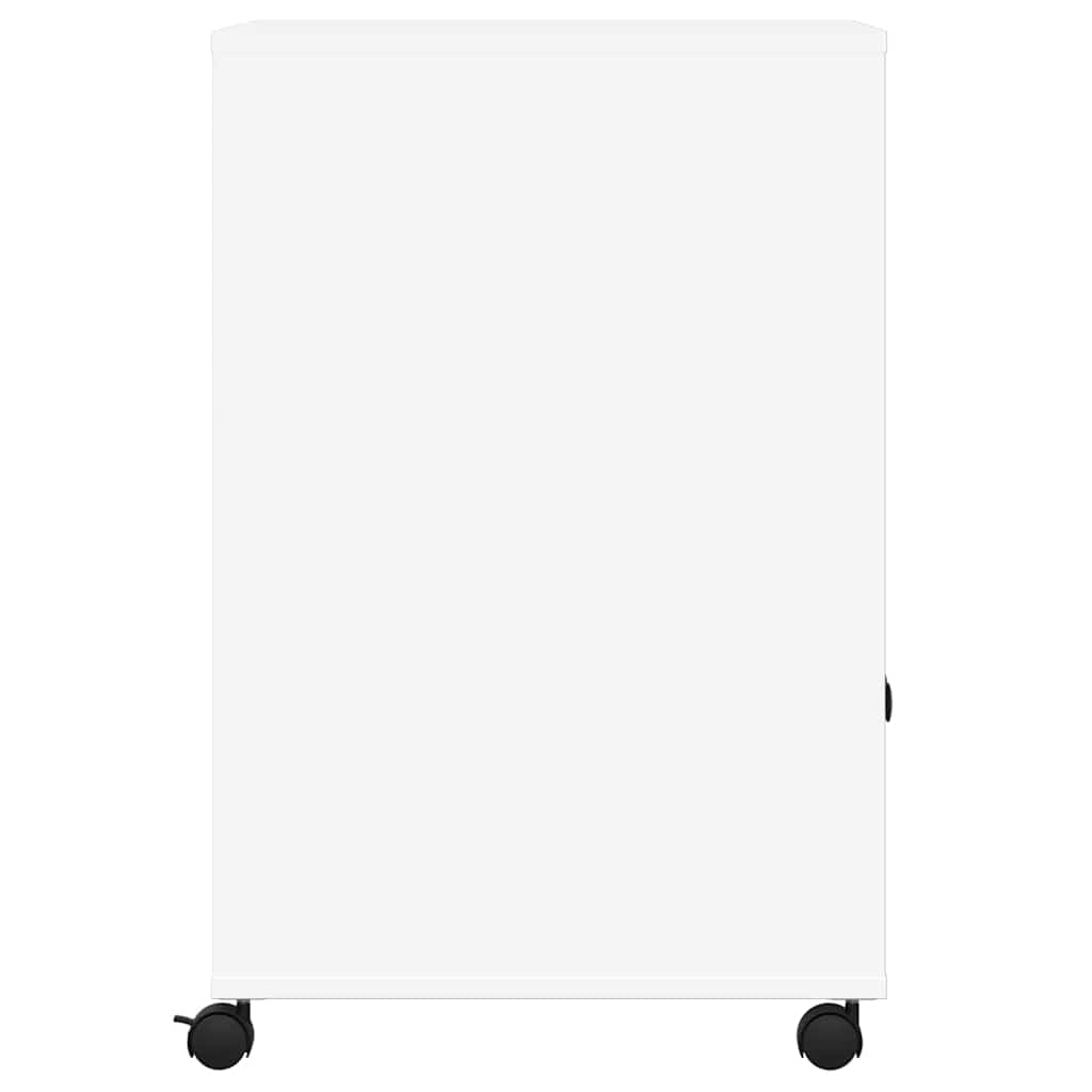 Printer Stand with Wheels White 60x48x74 cm