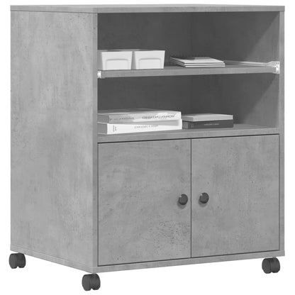 Printer Stand with Wheels Concrete Grey 60x48x74 cm