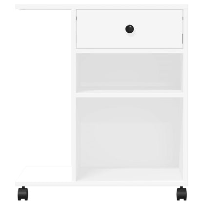 Printer Stand with Wheels White 60x40x68,5 cm