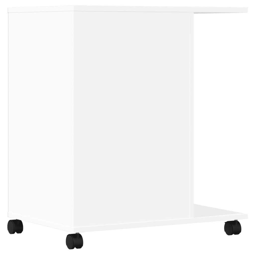 Printer Stand with Wheels White 60x40x68.5 cm