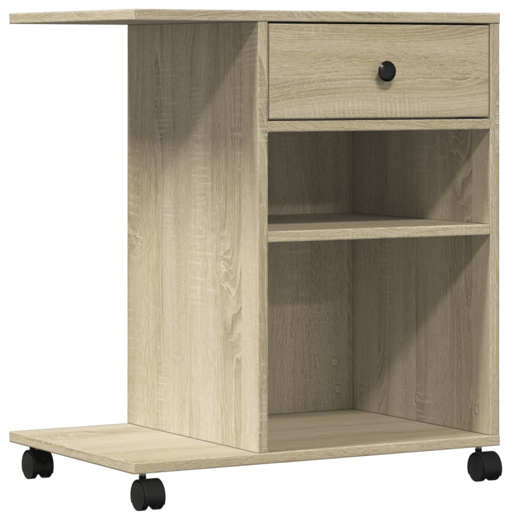 Printer Stand with Wheels Sonoma Oak 60x40x68,5 cm