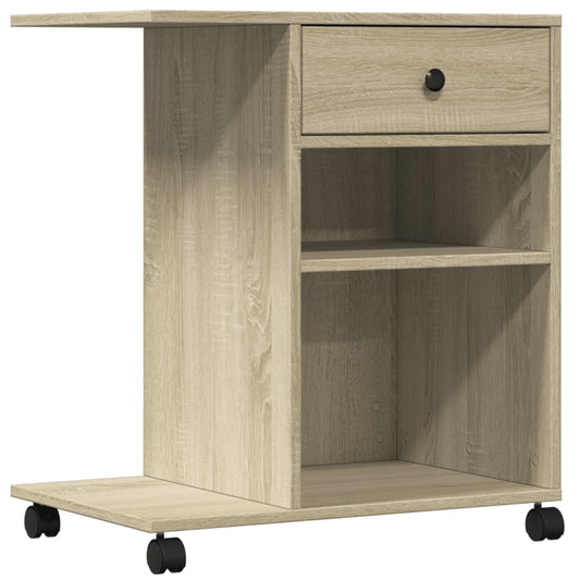 Printer Stand with Wheels Sonoma Oak 60x40x68,5 cm