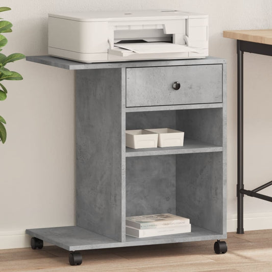 Printer Stand with Wheels Concrete Grey 60x40x68,5 cm