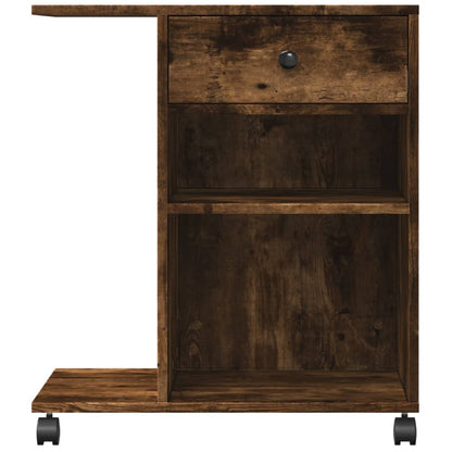 Printer Stand with Wheels Smoked Oak 60x40x68,5 cm