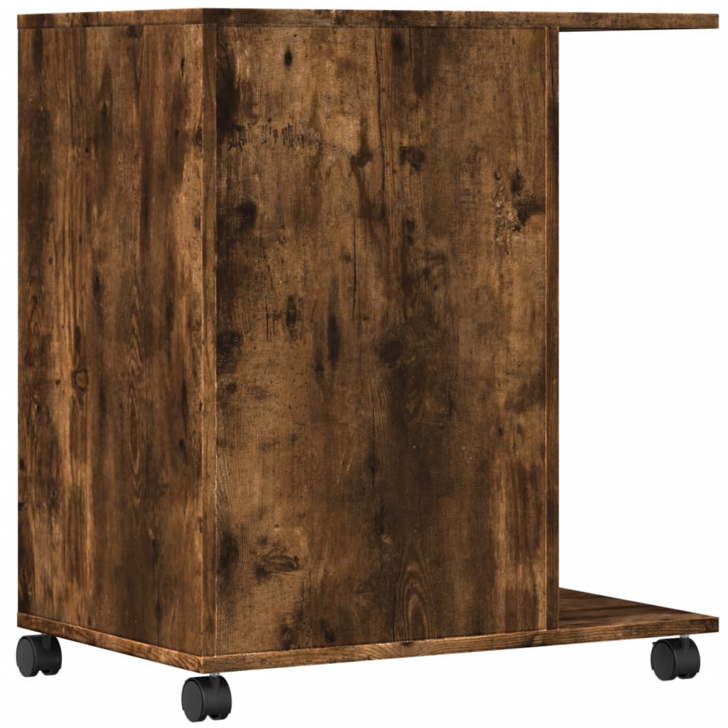 Printer Stand with Wheels Smoked Oak 60x40x68.5 cm