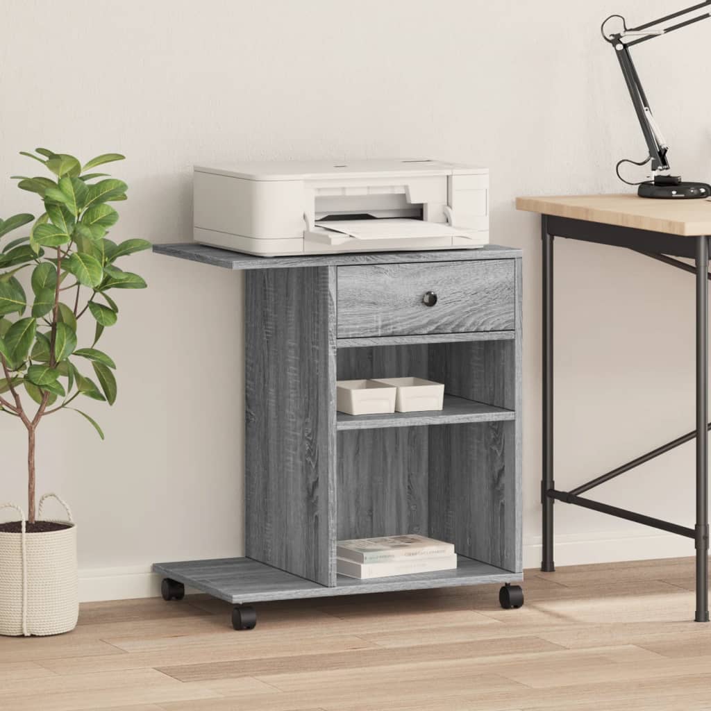 Printer Stand with Wheels Grey Sonoma 60x40x68.5 cm