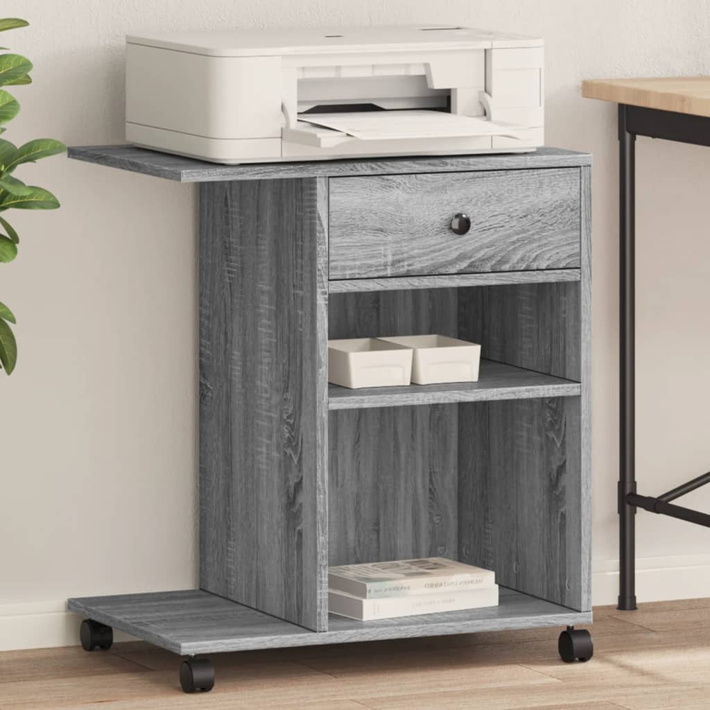 Printer Stand with Wheels Grey Sonoma 60x40x68.5 cm