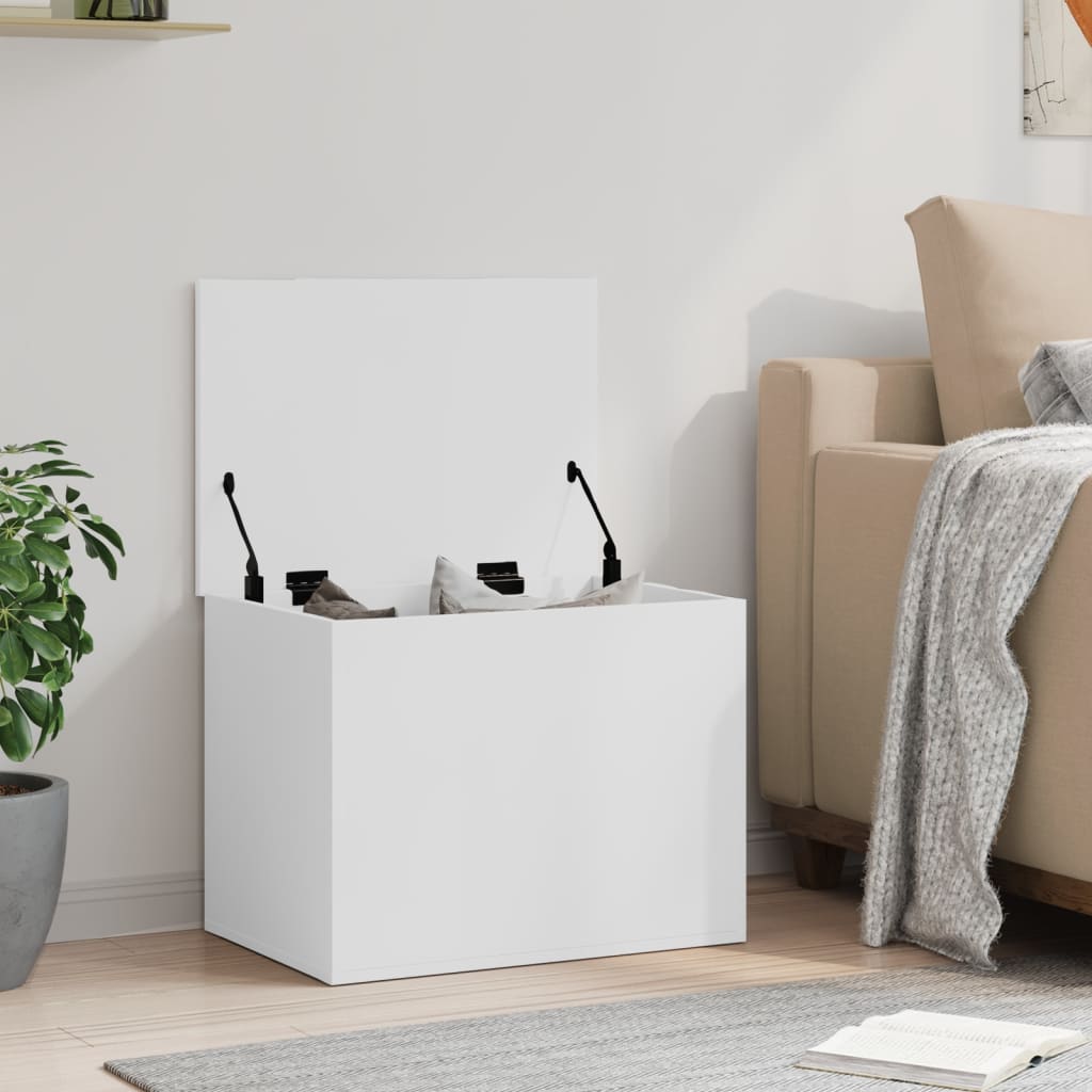 Storage Box White 60x42x46 cm Engineered Wood