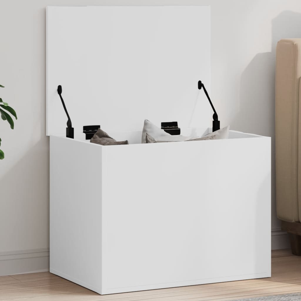 Storage Box White 60x42x46 cm Engineered Wood