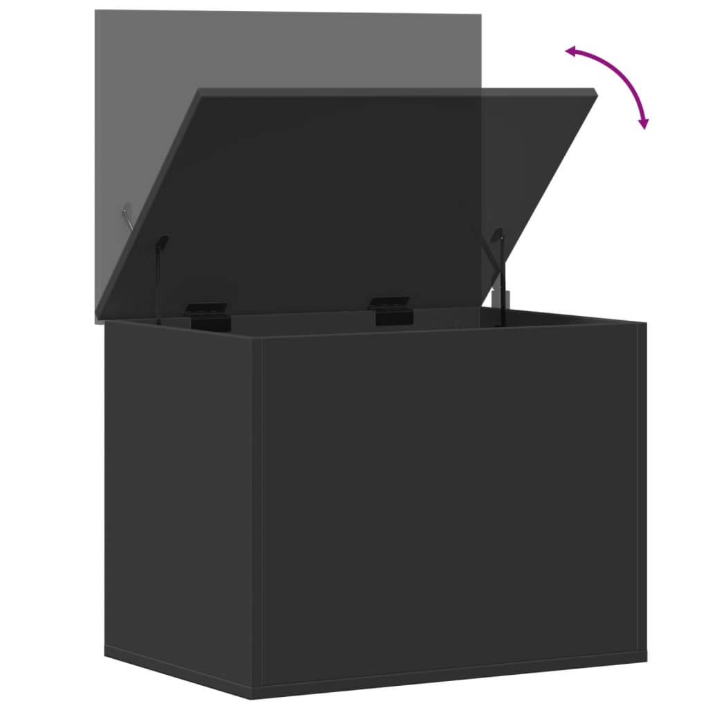 Storage Box Black 60x42x46 cm Engineered Wood