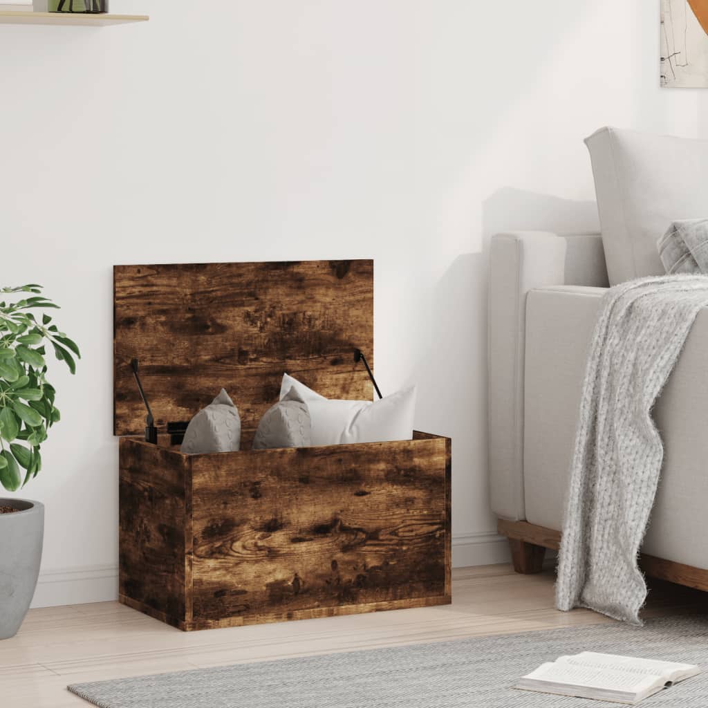 Storage Box Smoked Oak 60x35x35 cm Engineered Wood