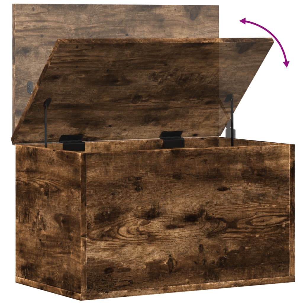 Storage Box Smoked Oak 60x35x35 cm Engineered Wood