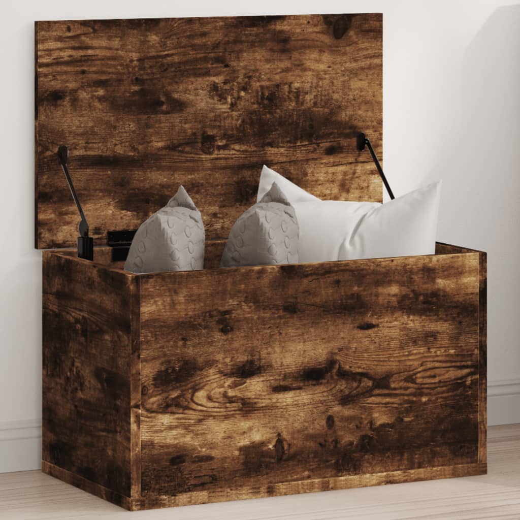 Storage Box Smoked Oak 60x35x35 cm Engineered Wood