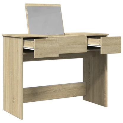 Dressing Table with Mirror Sonoma Oak 100x45x76 cm