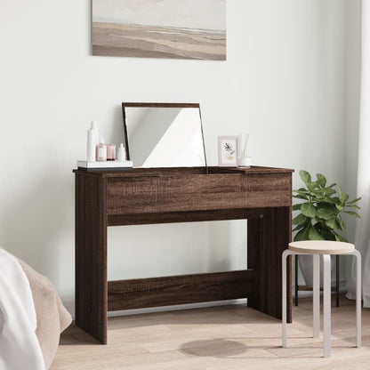 Dressing Table with Mirror Brown Oak 100x45x76 cm
