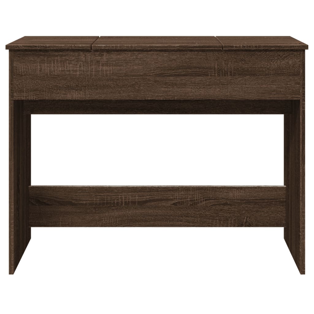Dressing Table with Mirror Brown Oak 100x45x76 cm