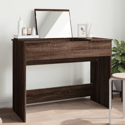 Dressing Table with Mirror Brown Oak 100x45x76 cm