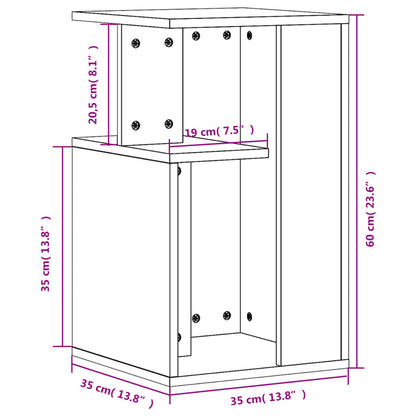 Side Table Black 35x35x60 cm Engineered Wood