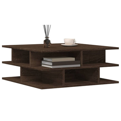 Coffee Table Brown Oak 70x70x29 cm Engineered Wood