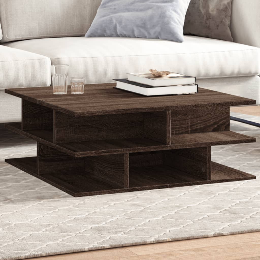 Coffee Table Brown Oak 70x70x29 cm Engineered Wood