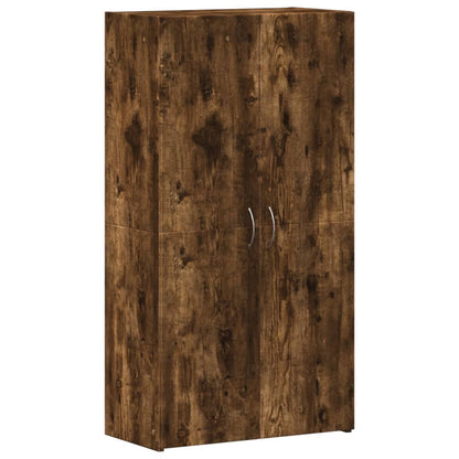 File Cabinet Smoked Oak 60x32x115 cm Engineered Wood