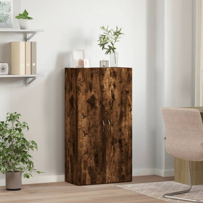 File Cabinet Smoked Oak 60x32x115 cm Engineered Wood