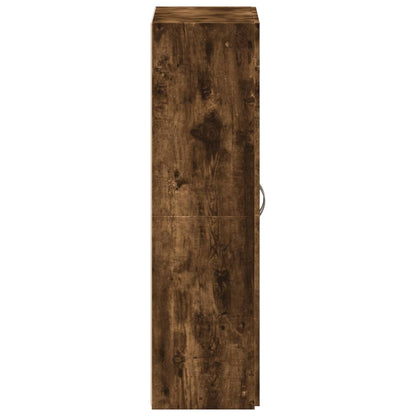 File Cabinet Smoked Oak 60x32x115 cm Engineered Wood