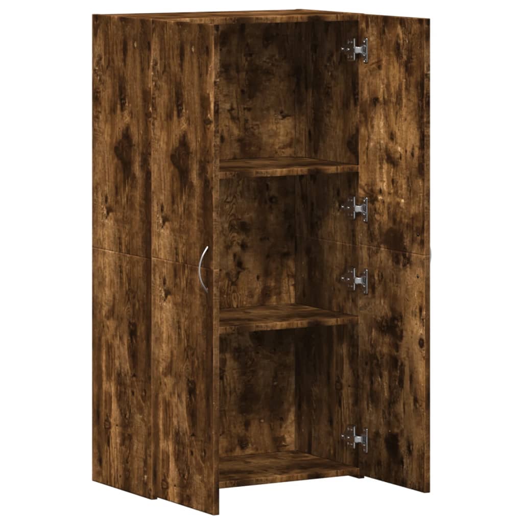 File Cabinet Smoked Oak 60x32x115 cm Engineered Wood