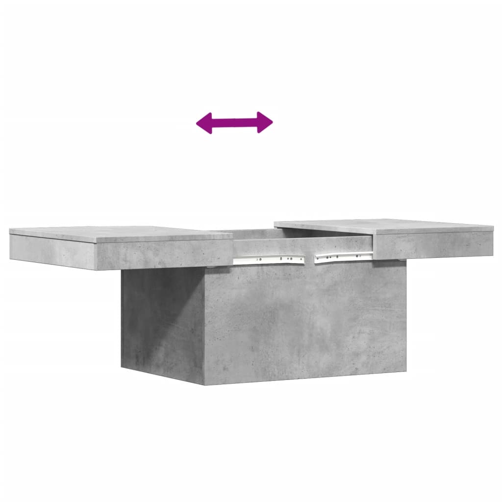 Coffee Table Concrete Grey 80x55x40 cm Engineered Wood
