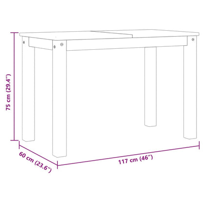 Dining Table PANAMA Grey 112x60x75 cm Solid Wood Pine