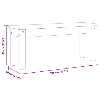 Dining Bench "PANAMA" 105x30x45 cm Solid Wood Pine