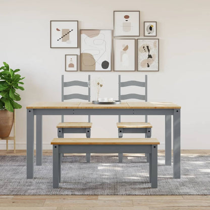 Dining Bench PANAMA Grey 105x30x45 cm Solid Wood Pine