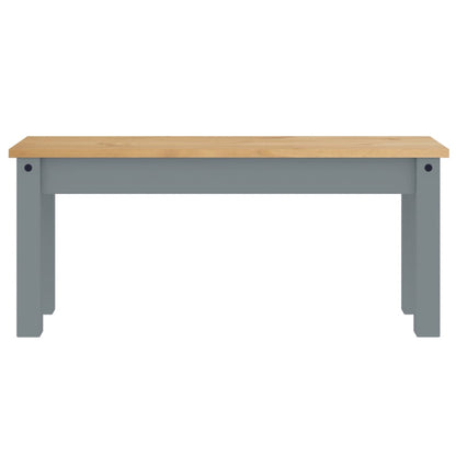 Dining Bench PANAMA Grey 105x30x45 cm Solid Wood Pine