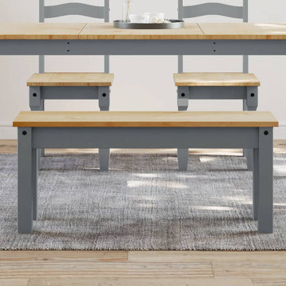 Dining Bench PANAMA Grey 105x30x45 cm Solid Wood Pine