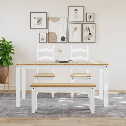 Dining Bench PANAMA White 105x30x45 cm Solid Wood Pine