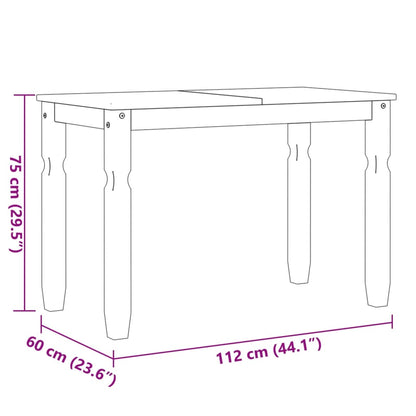 Dining Table "Corona" 112x60x75 cm Solid Wood Pine