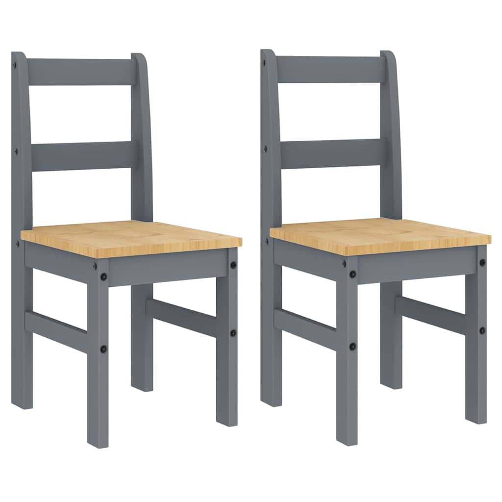 Dining Chairs 2 pcs "PANAMA" Grey 40x46x90 cm Solid Wood Pine
