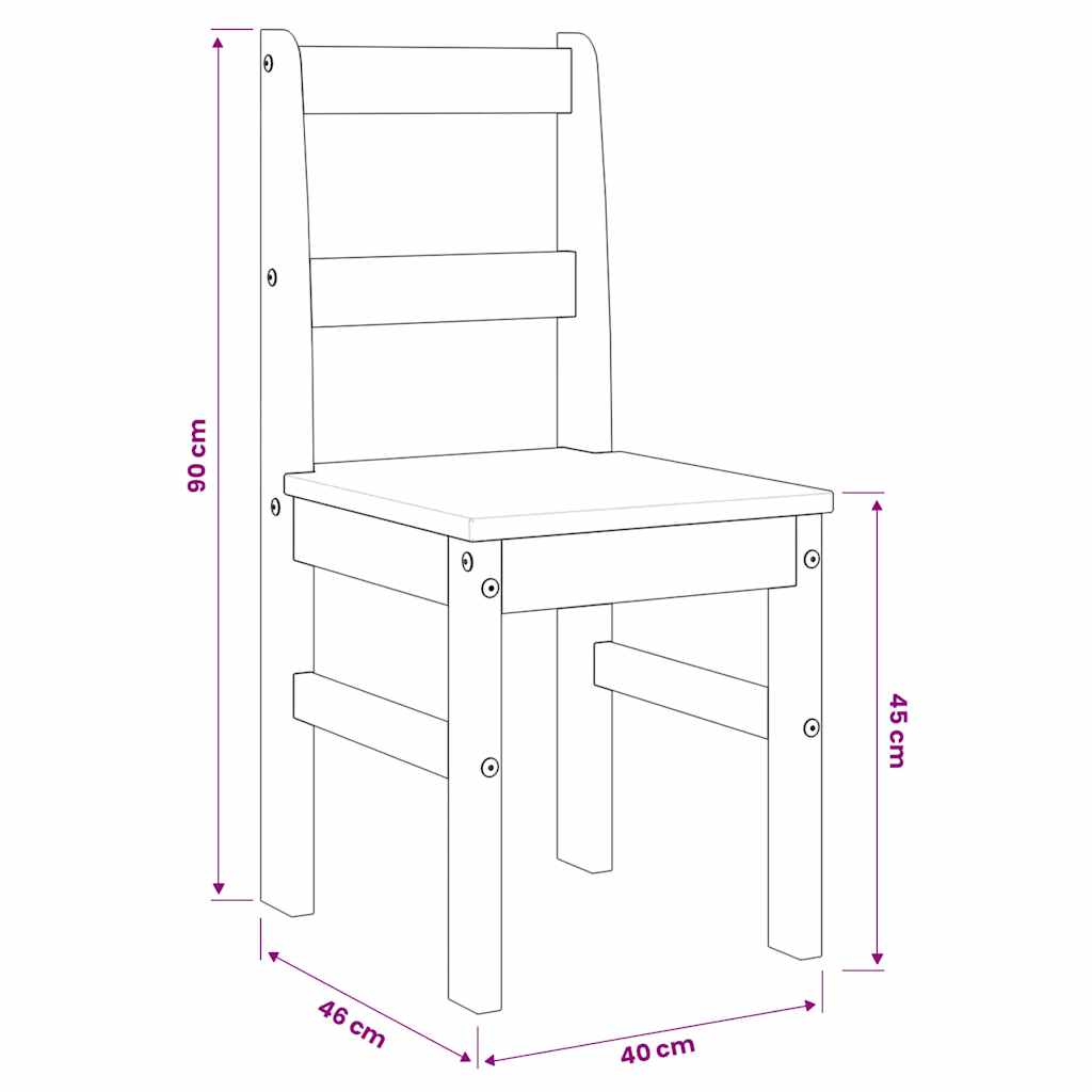 Dining Chairs 2 pcs "PANAMA" Grey 40x46x90 cm Solid Wood Pine