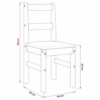 Dining Chairs 2 pcs "PANAMA" Grey 40x46x90 cm Solid Wood Pine