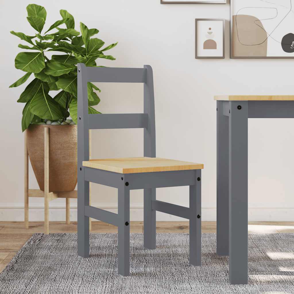 Dining Chairs 2 pcs "PANAMA" Grey 40x46x90 cm Solid Wood Pine