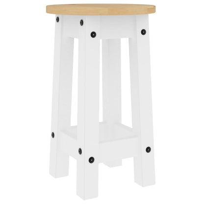 5 Piece Bar Set White Solid Wood Pine
