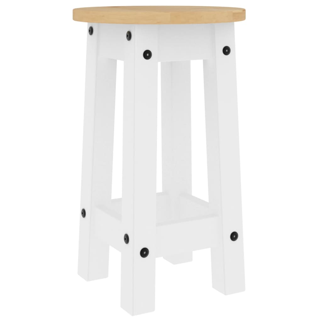 5 Piece Bar Set White Solid Wood Pine
