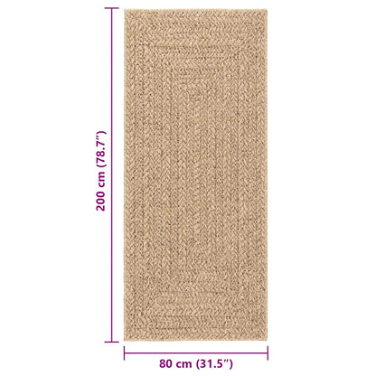 Rug ZIZUR 80x200 cm Jute Look Indoor and Outdoor