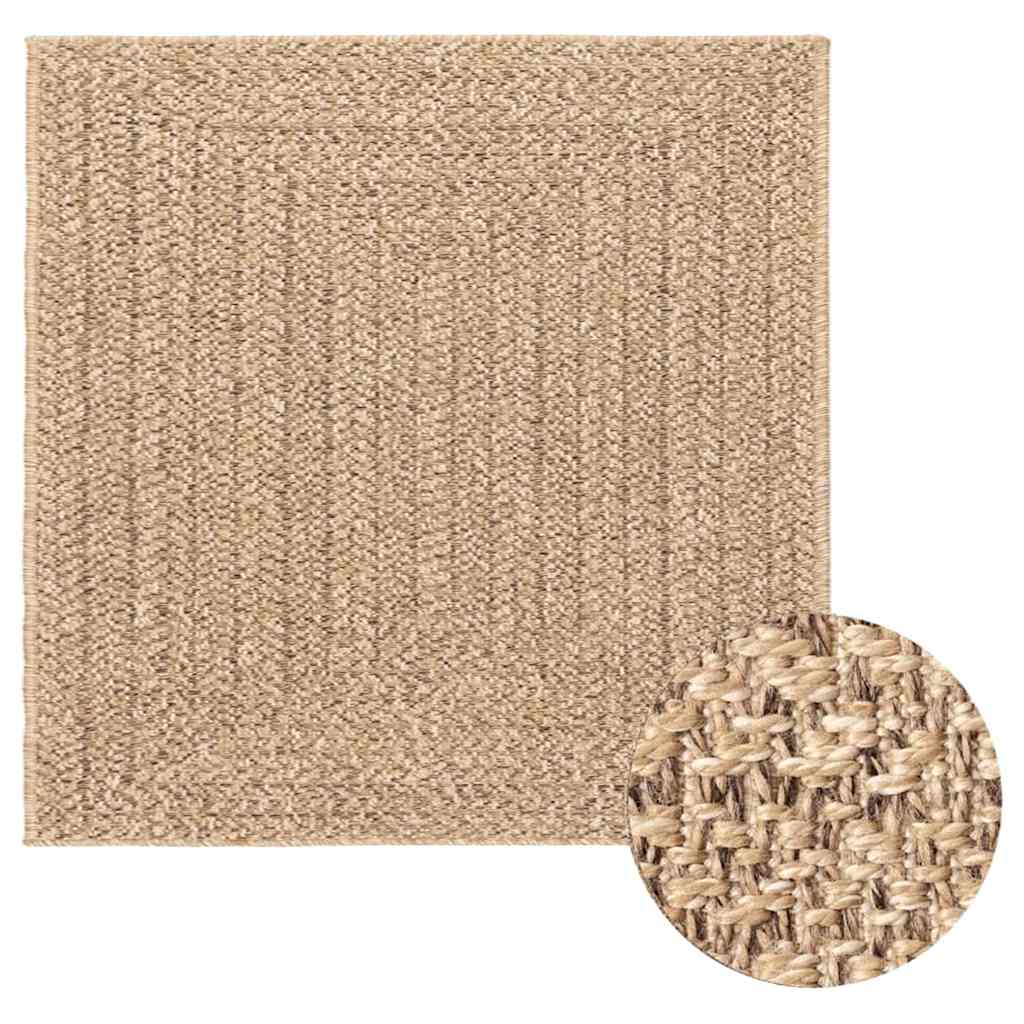 Rug ZIZUR 120x120 cm Jute Look Indoor and Outdoor