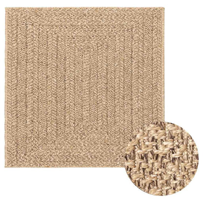 Rug ZIZUR 120x120 cm Jute Look Indoor and Outdoor